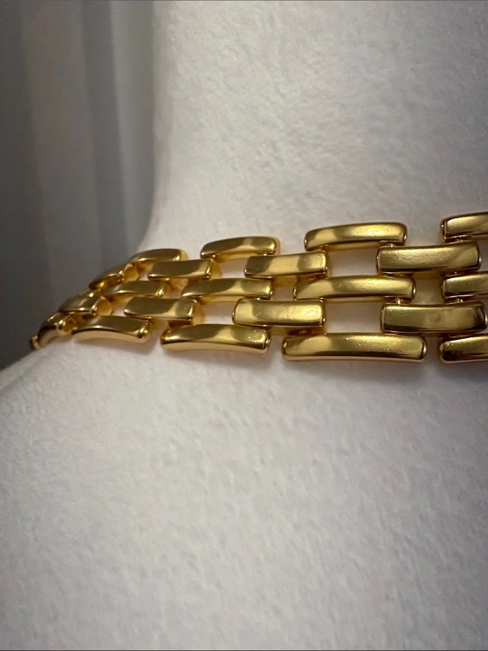 J. Crew Triple-Row Gold Link Choker Necklace